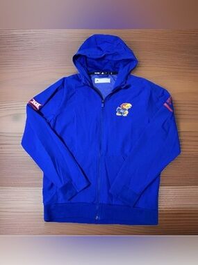 Kansas Jayhawks Jacket Mens Large Full Zip Blue Adidas